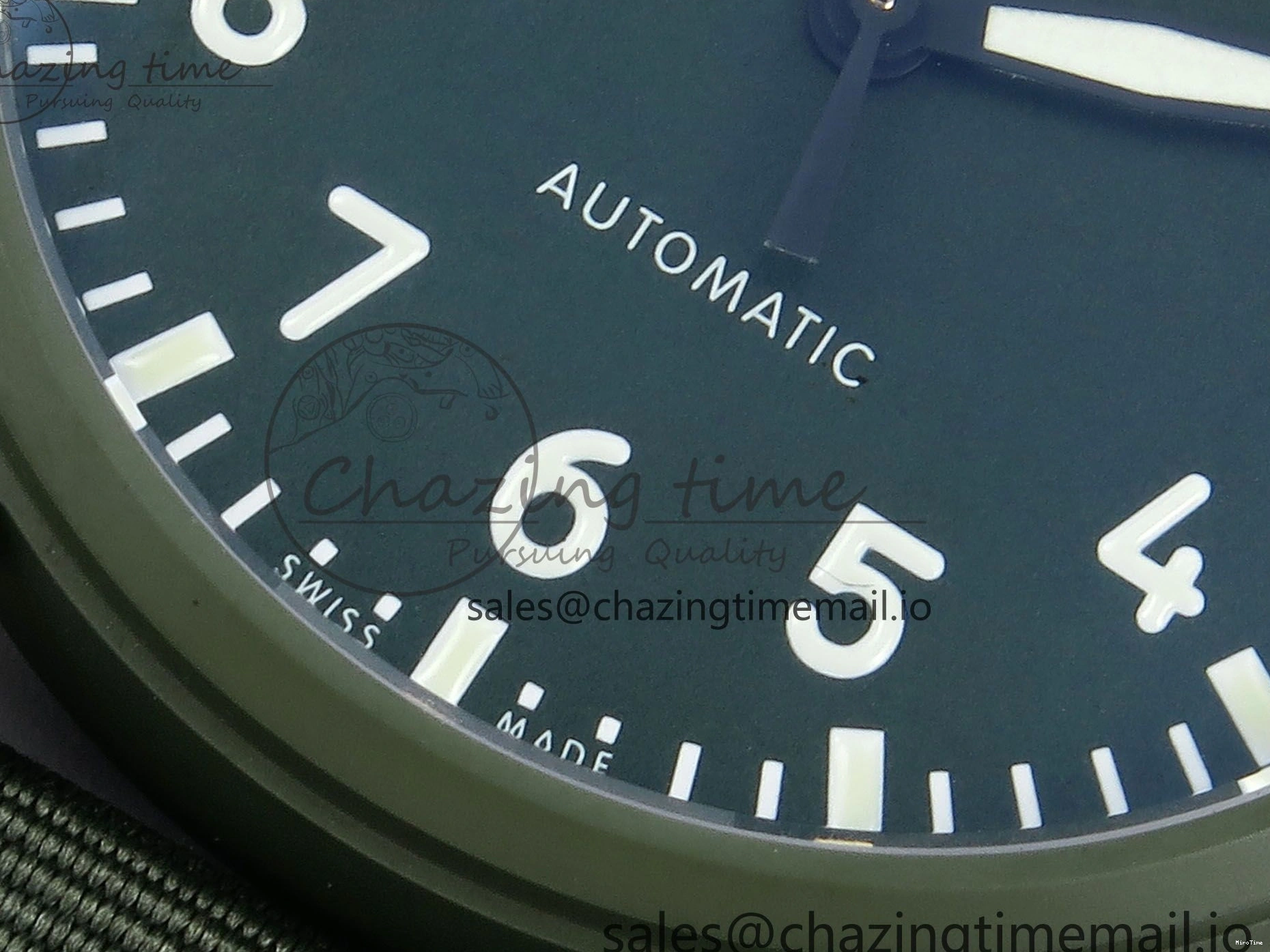 MIROTIME 0302 Big Pilot IW329802 M+F 1:1 Best Edition Green Dial on Green Nylon Strap MY Unique 7002